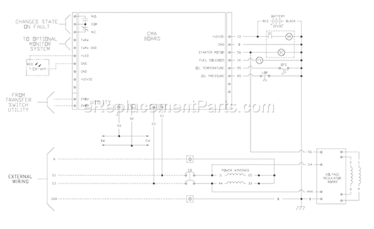 Page E Diagram and Parts List for 040226-1  Briggs and Stratton Generator